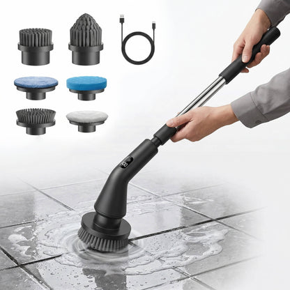 Rechargeable Power Scrub Brush with Adjustable Handle for Easy Cleaning