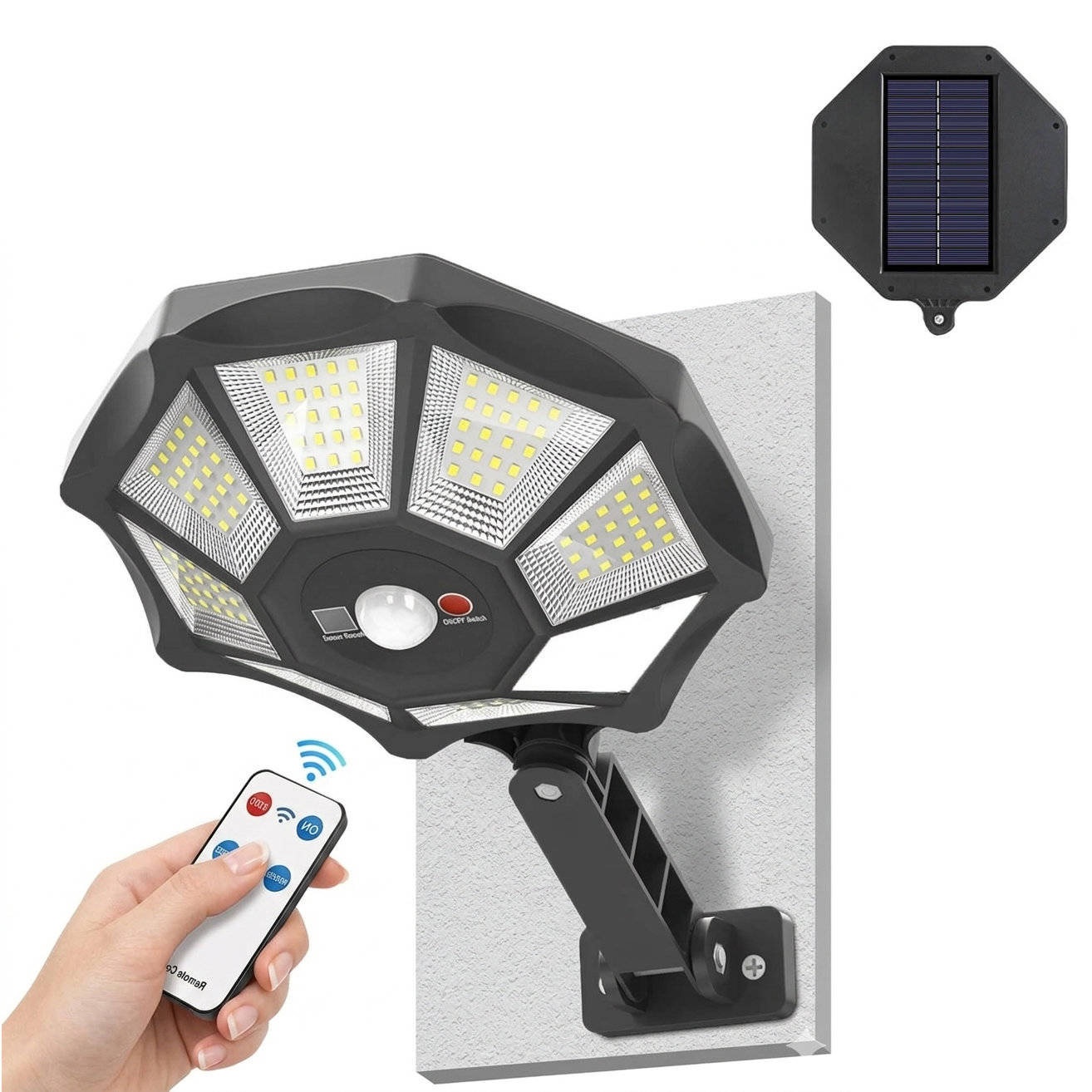 All-Weather Solar Motion-Activated Floodlight with 168 LEDs