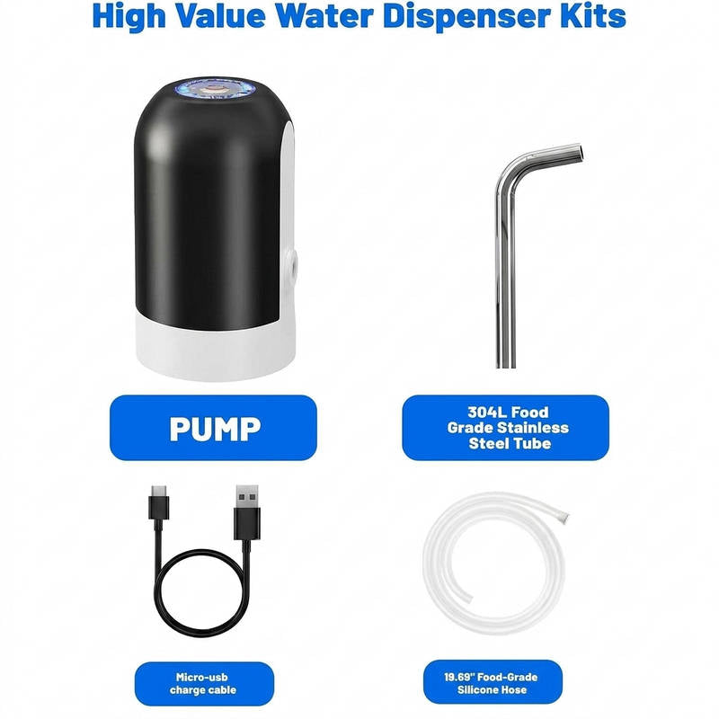 USB Rechargeable Electric Water Dispenser with Auto Shutoff for 3-5 Gallon Bottles