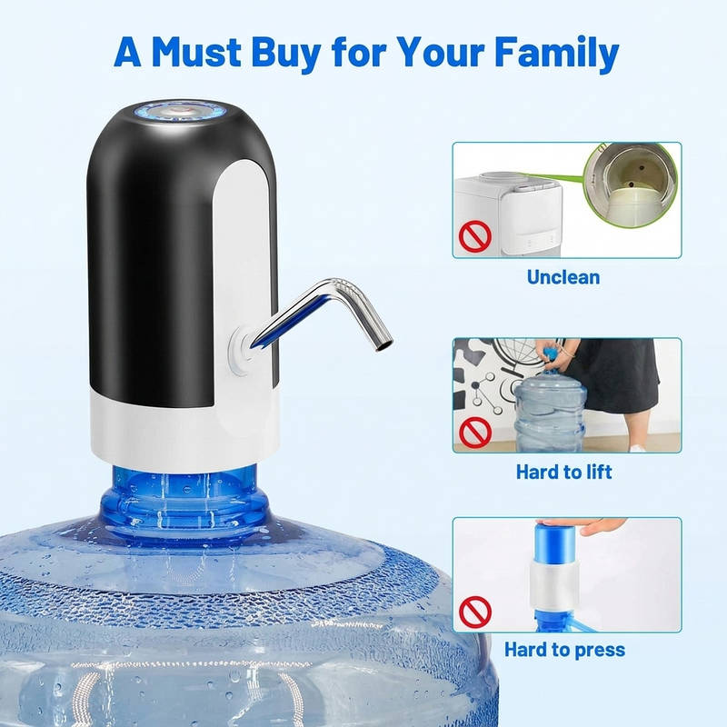 USB Rechargeable Electric Water Dispenser with Auto Shutoff for 3-5 Gallon Bottles