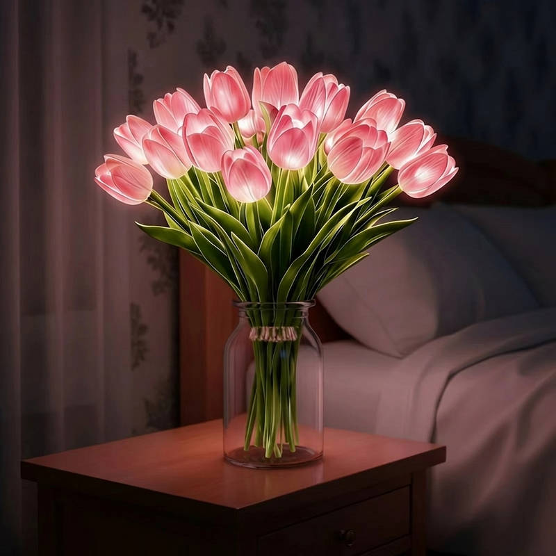 Charming Blossom LED Table Lamp - Battery Operated Floral Light
