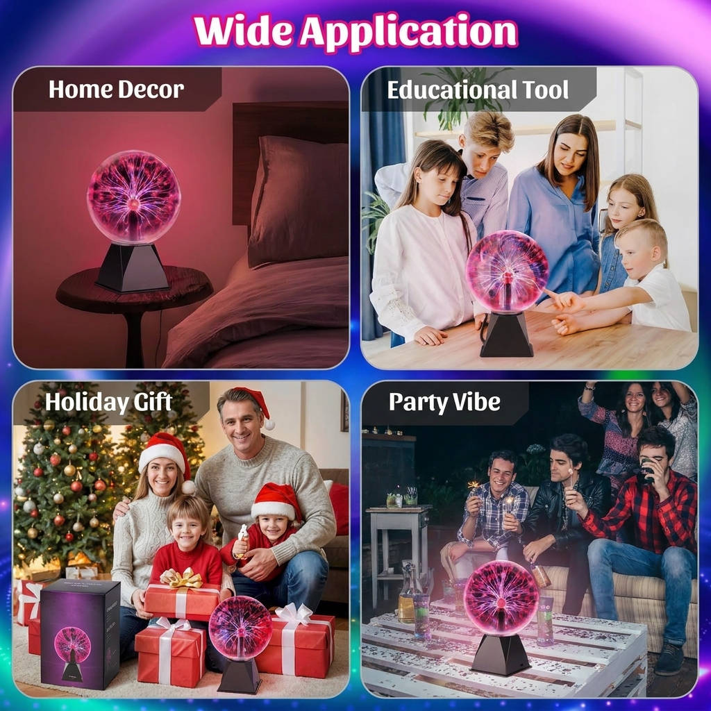 Interactive 8-Inch Electric Plasma Sphere for Home Ambiance