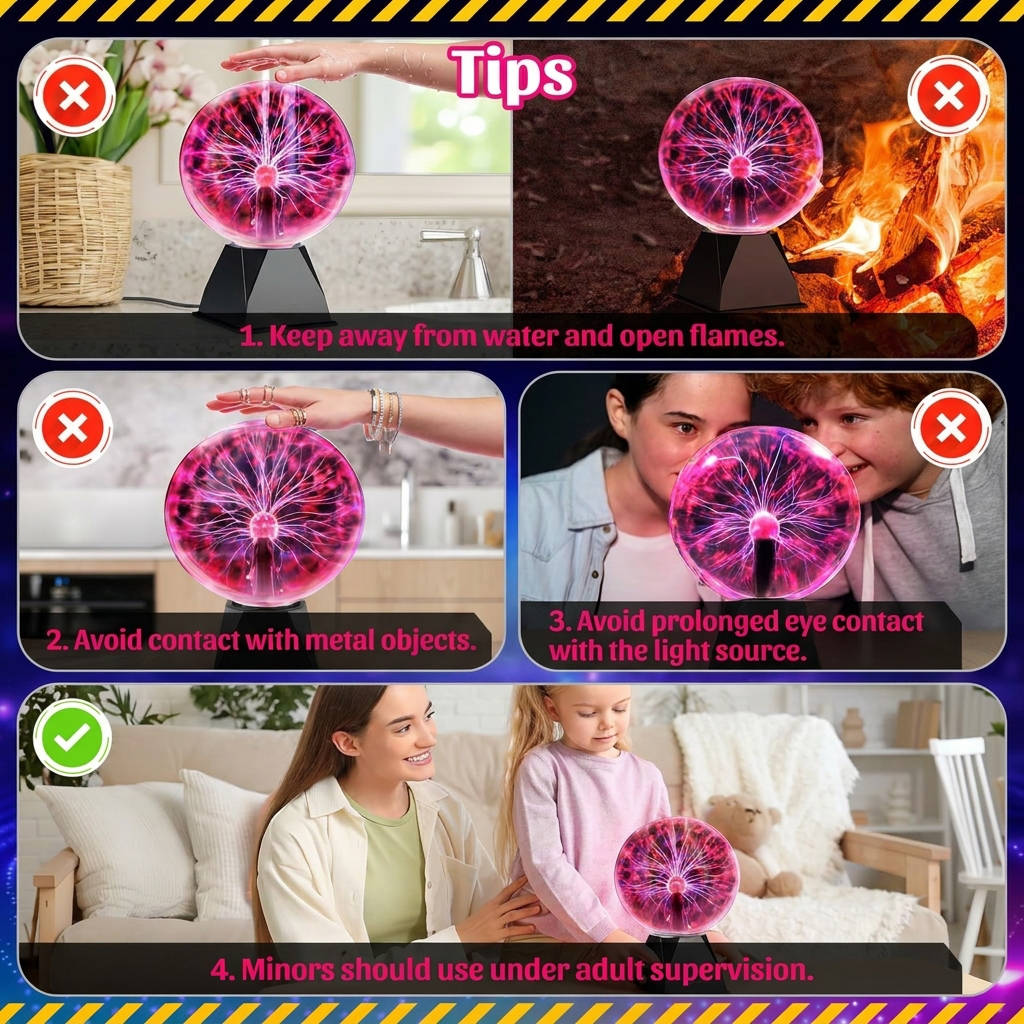 Interactive 8-Inch Electric Plasma Sphere for Home Ambiance