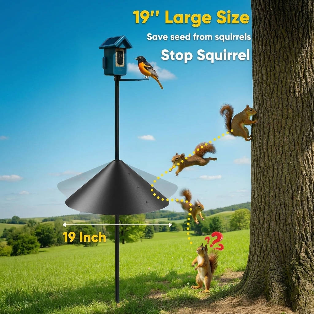 19-Inch Steel Squirrel Guard for Bird Feeders