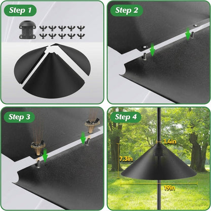 19-Inch Steel Squirrel Guard for Bird Feeders