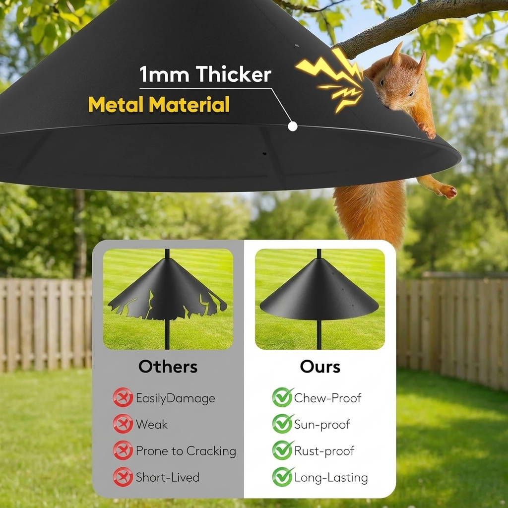 19-Inch Steel Squirrel Guard for Bird Feeders