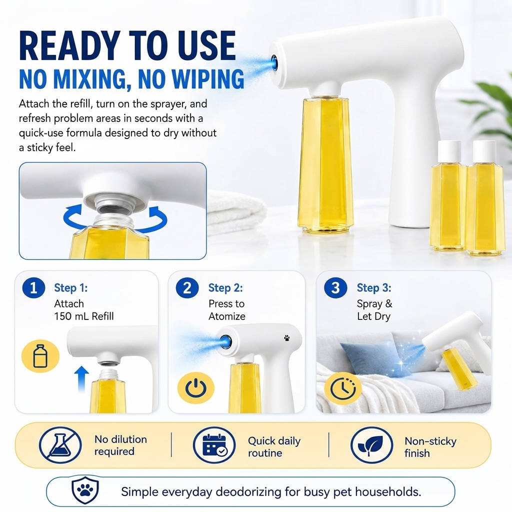 FreshMist Odor Eliminator Spray Kit for Pet Areas