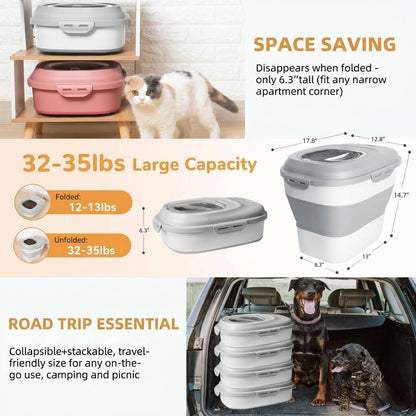 Compact Pet Food Storage Solution with Wheels & Airtight Seal