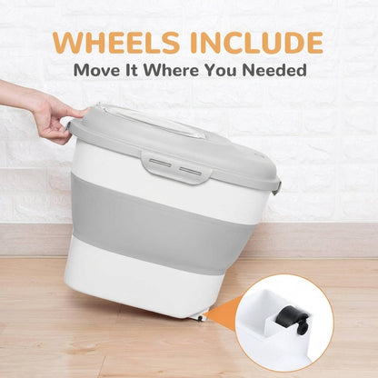 Compact Pet Food Storage Solution with Wheels & Airtight Seal