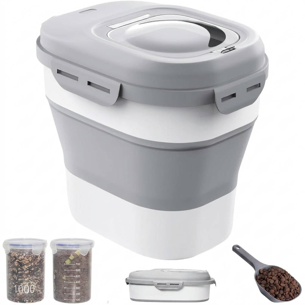 Compact Pet Food Storage Solution with Wheels & Airtight Seal