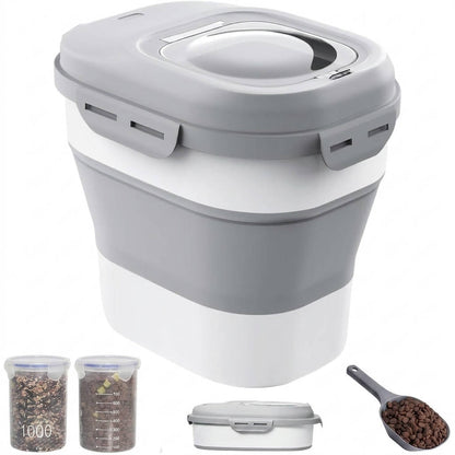 Compact Pet Food Storage Solution with Wheels & Airtight Seal