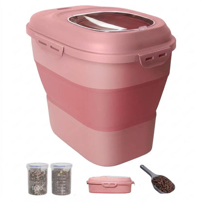 Compact Pet Food Storage Solution with Wheels & Airtight Seal
