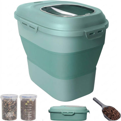 Compact Pet Food Storage Solution with Wheels & Airtight Seal