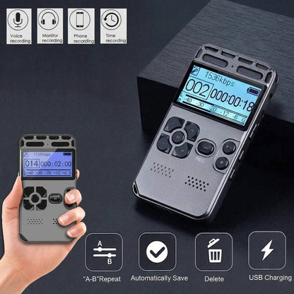 64GB Smart Digital Voice Recorder with MP3 Playback
