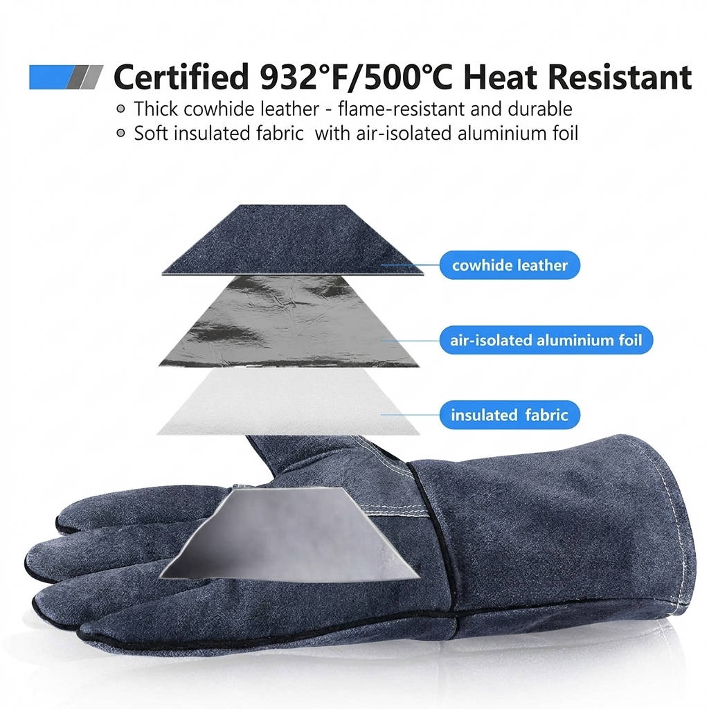 Premium Heat Shield Protective Gloves for Grilling and Welding