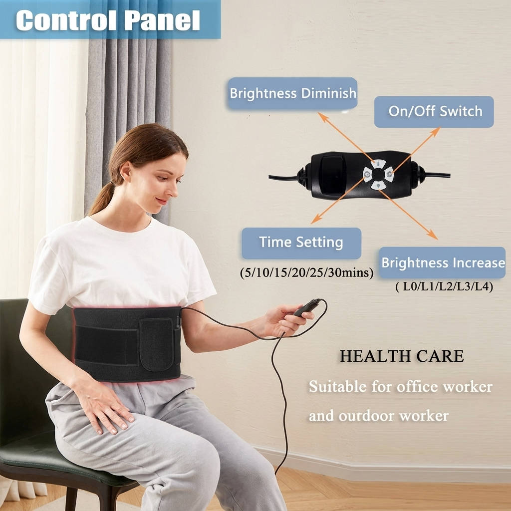 Adjustable Infrared Heat Therapy Belt for Pain Relief