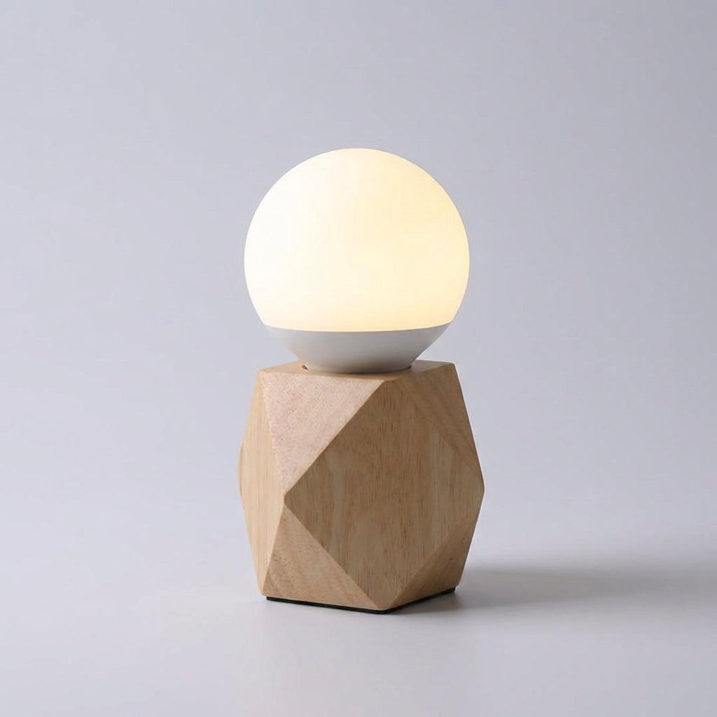 Geometric Base Bedside Lamp with USB Charging for Comfortable Illumination
