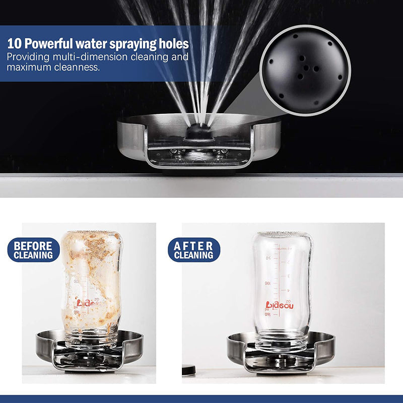 Premium Stainless Steel Glass Rinse Station with Smart Shutoff