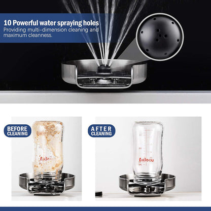 Premium Stainless Steel Glass Rinse Station with Smart Shutoff