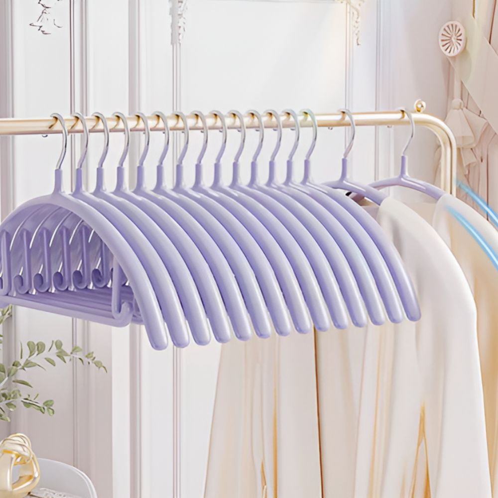 Soft-Touch Ergonomic Clothes Hangers for Organized Wardrobe