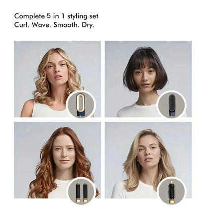 Ionic Hot Air Brush - 5 Functions for Frizz-Free Hair - 1000W
