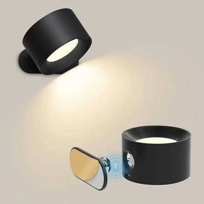 Adjustable Brightness Wireless Wall Sconce with 360° Rotating LED