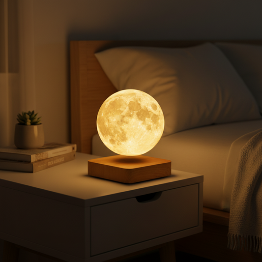 Wireless Floating Moon Lamp with Adjustable Brightness and Color Settings