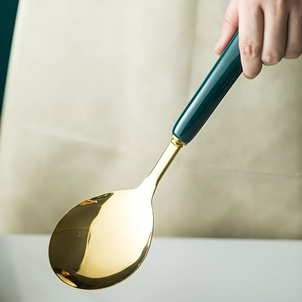 Complete Kitchen Collection of Stainless Steel Cooking Utensils with Ergonomic Handle