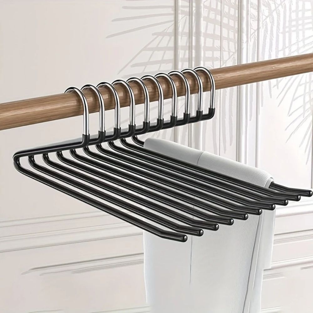 Closet Organizer with Goose Neck Design - Stainless Steel Pants Hanger