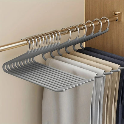 Closet Organizer with Goose Neck Design - Stainless Steel Pants Hanger