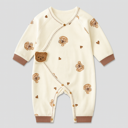 Baby Sleepsuit with Bear Print Footie