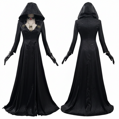 Gothic Vampire Costume for Adults - Hooded Dress with Accessories
