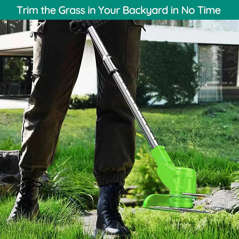 24V Cordless Grass Cutter with Telescopic Handle and Three Blades