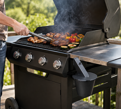 Leak-Proof Grease Collector with Lid and Reusable Liner for Grills