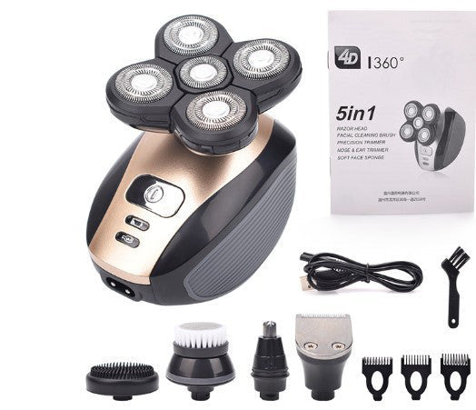 Rechargeable 5-in-1 Grooming Kit with 5D Rotary Shaver Head