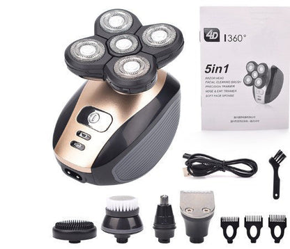 Rechargeable 5-in-1 Grooming Kit with 5D Rotary Shaver Head
