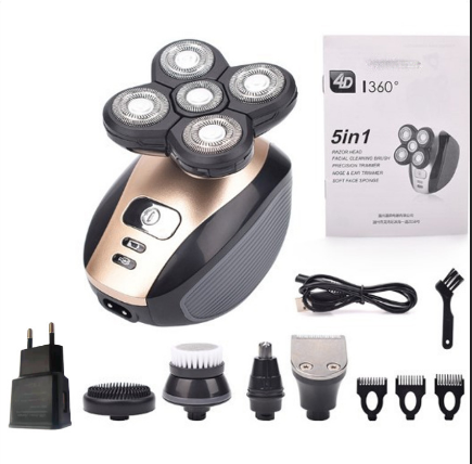 Rechargeable 5-in-1 Grooming Kit with 5D Rotary Shaver Head