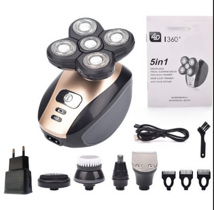 Rechargeable 5-in-1 Grooming Kit with 5D Rotary Shaver Head