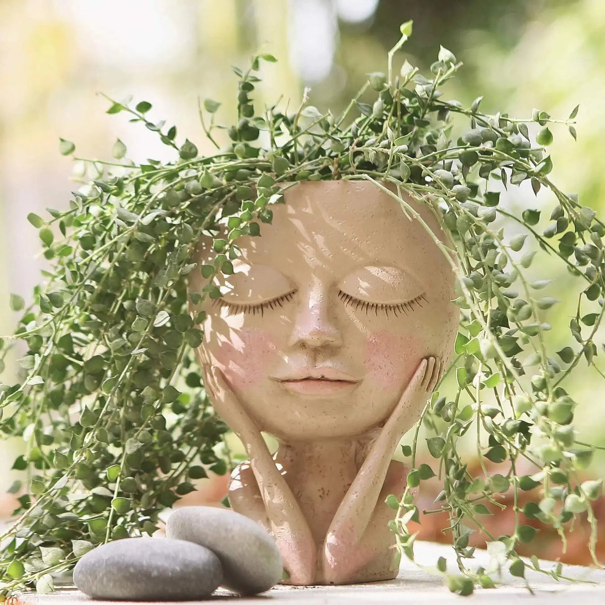 Charming Ceramic Planter with Whimsical Face for Mini Plants