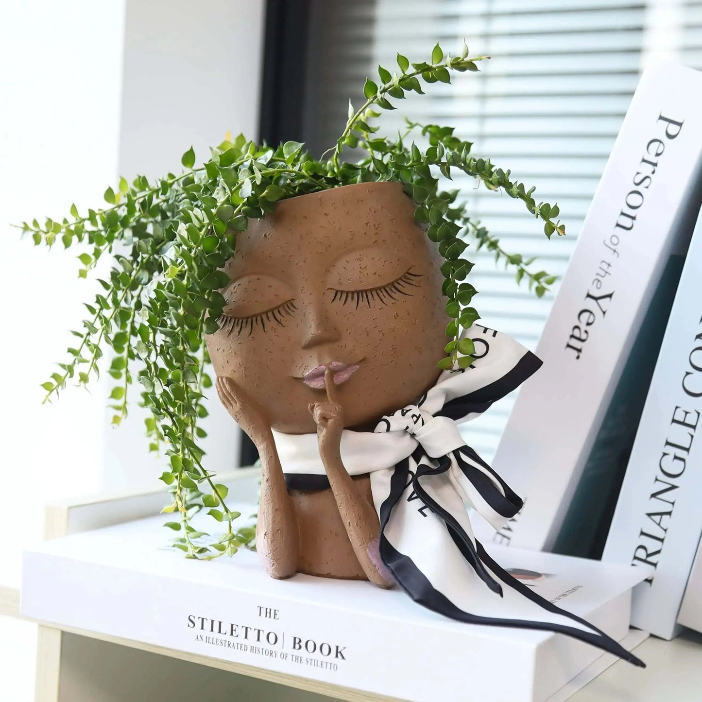 Charming Ceramic Planter with Whimsical Face for Mini Plants