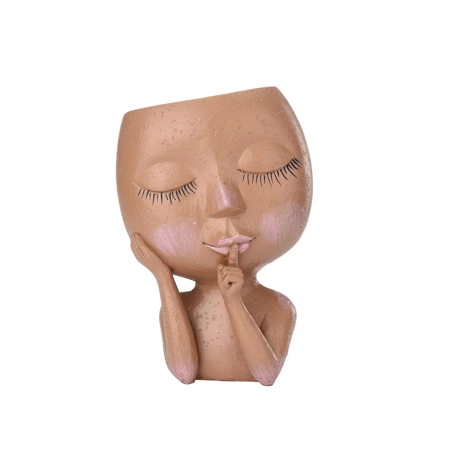 Charming Ceramic Planter with Whimsical Face for Mini Plants