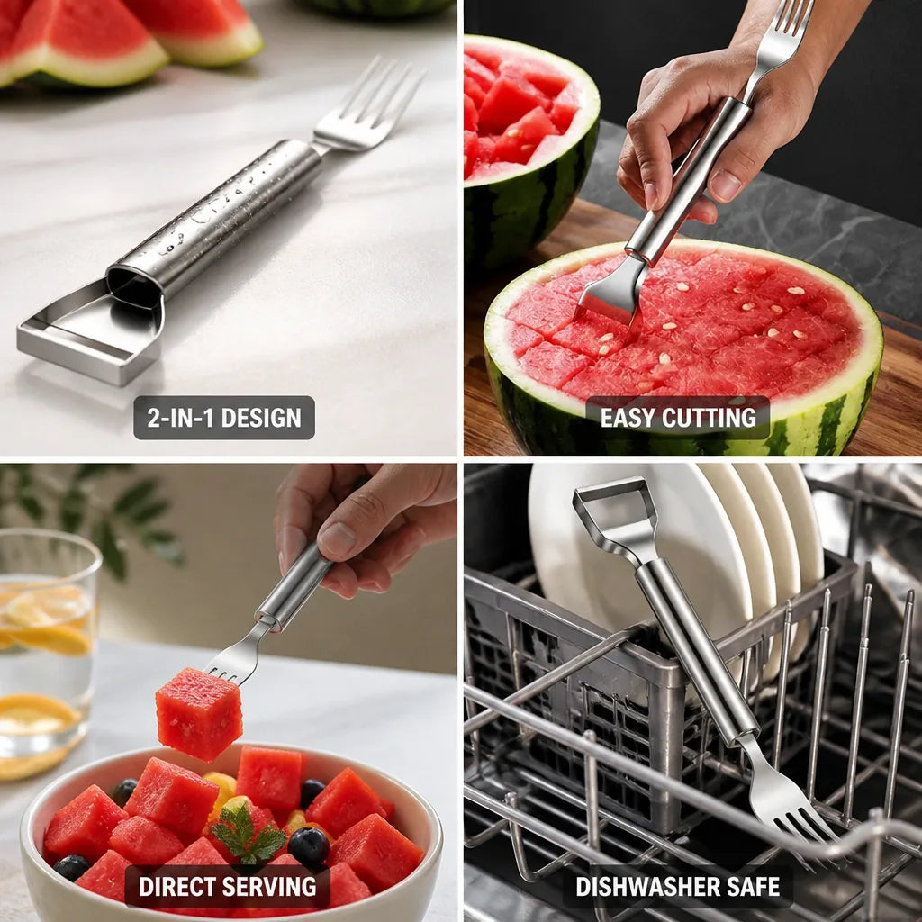 2-in-1 Stainless Steel Watermelon Fork