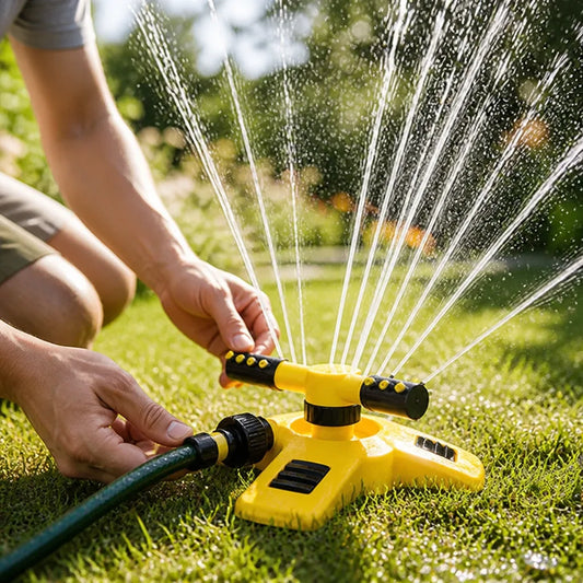 360° Rotating & Adjustable Spray Lawn Sprinkler (Weighted Base)
