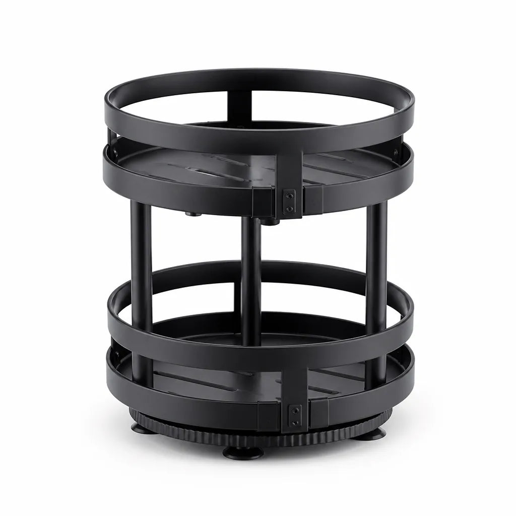 Adjustable Height Spice Rack (360° Rotating Turntable)