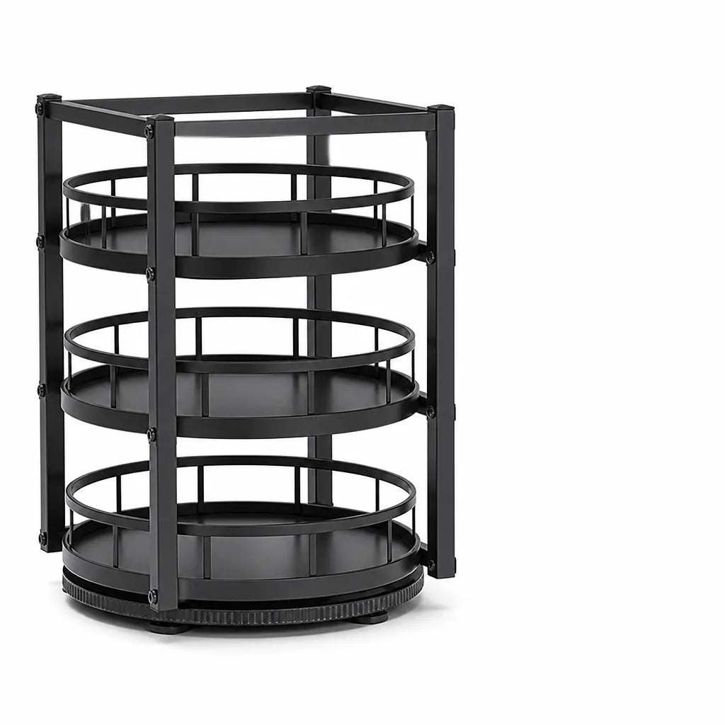 Adjustable Height Spice Rack (360° Rotating Turntable)