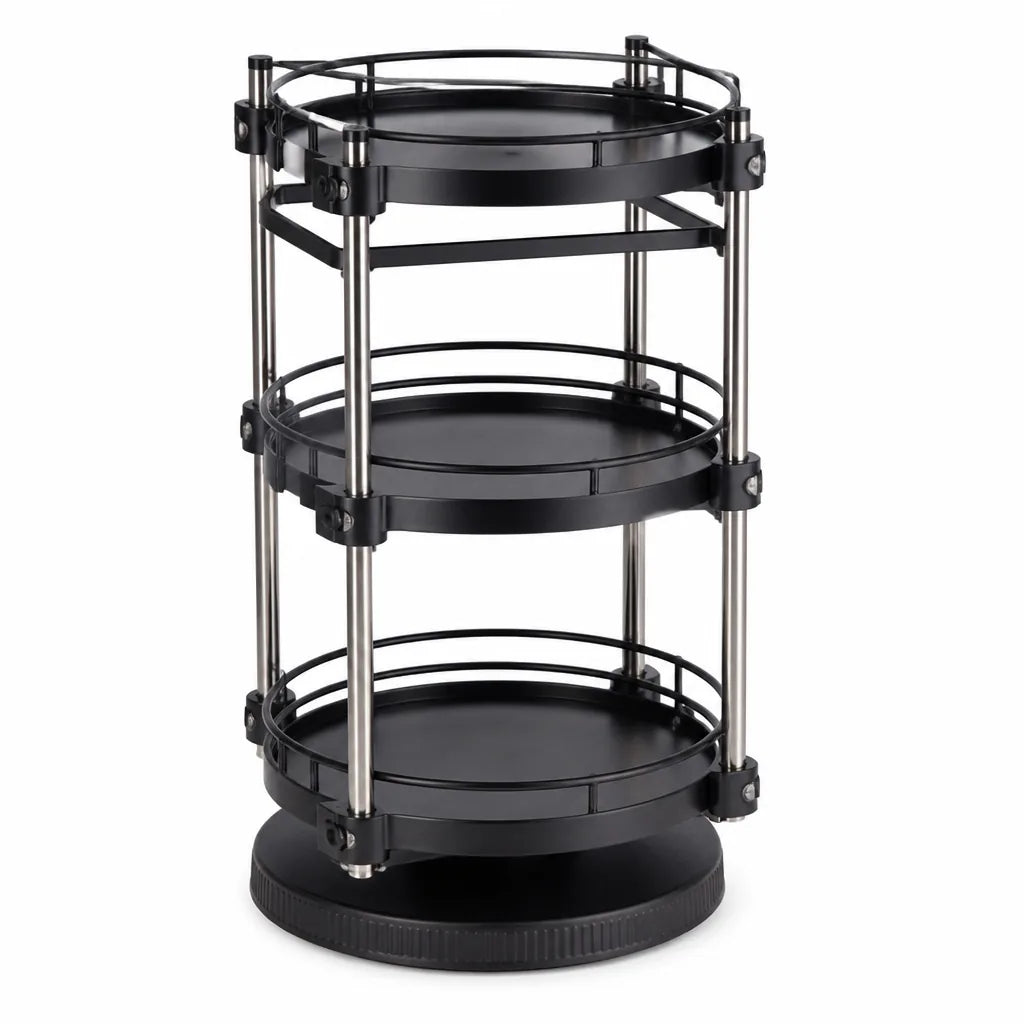 Adjustable Height Spice Rack (360° Rotating Turntable)