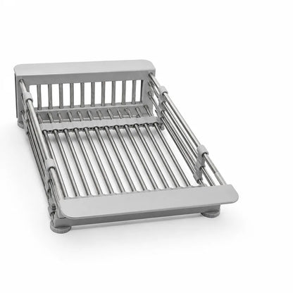Adjustable Over-Sink Stainless Steel Dish Drying Rack (Anti-Slip)
