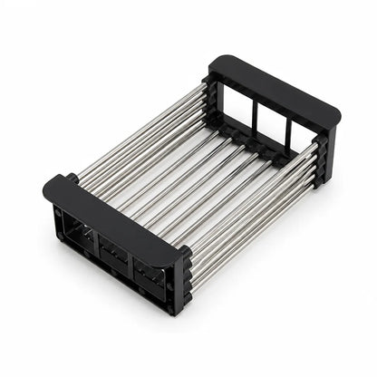 Adjustable Over-Sink Stainless Steel Dish Drying Rack (Anti-Slip)