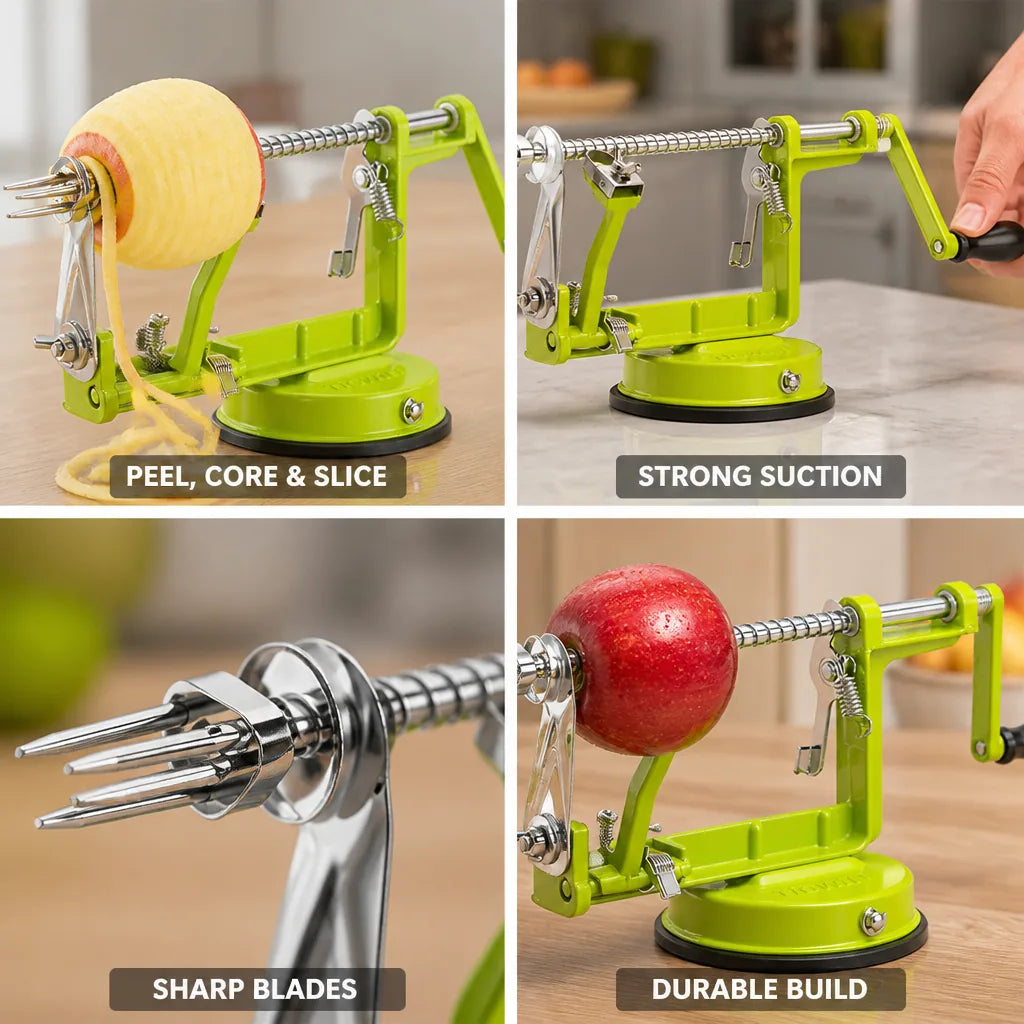 Apple Peeler Corer & Slicer Stainless Steel Suction Cup