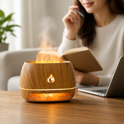 Aroma Diffuser Ultrasonic Humidifier & LED Flame 240ml